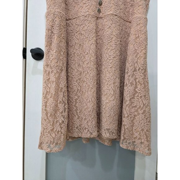 Torrid Peach Blush Lace Sleeveless Plus Size Fit & Flare Mini Dress 4 - Picture 7 of 10